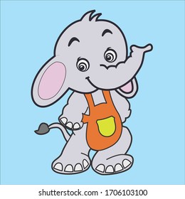 smiling cartoon elephant for play school