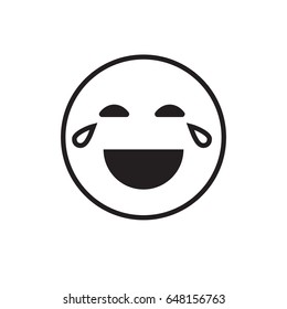 Smiling Cartoon Face Laugh Positive People Emotion Open Mouth Icon Vector Illustration