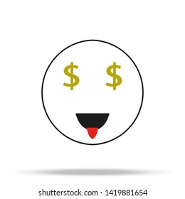 Smiling Cartoon Face People Emotion Show Tongue Icon Vector Illustration