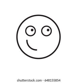Smiling Cartoon Face Positive People Emotion Icon Vector Illustration