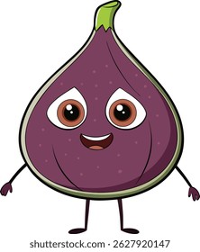 Smiling cartoon fig healthy food