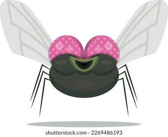 smiling cartoon fly vector illustration