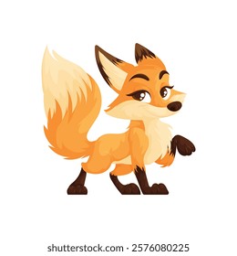 Smiling Cartoon Fox with Playful Expression