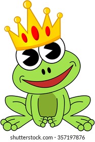 Smiling Cartoon Frog Crown Isolated Stock Vector (Royalty Free ...