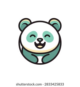 A smiling cartoon panda face illustration