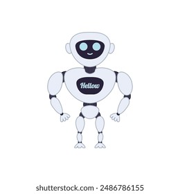 Smiling Cartoon Robot vector clipart