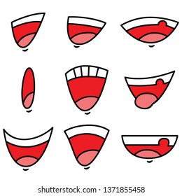Smiling cartoon set by Vector and illustrator