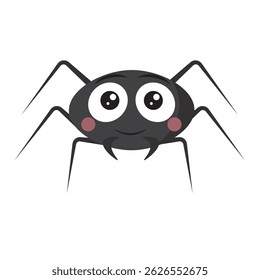 Smiling cartoon spider bug. Vector illustration