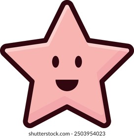 Personaje sonriente de la estrella de la historieta con los ojos y la boca, conveniente para el diseño del logotipo o de la mascota.