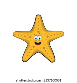 Smiling, cartoon starfish. vector illustration