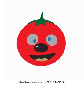 Smiling cartoon tomato. Tomato vector illustration isolated on white background