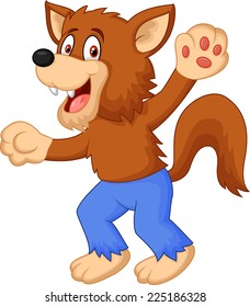 Smiling cartoon werewolf