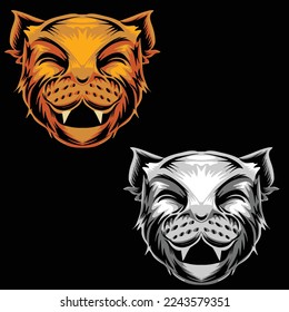 SMILING CAT 2 COLORS ILLUSTRATIONAL STYLE