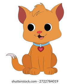 A of smiling cat animal in vector illustration