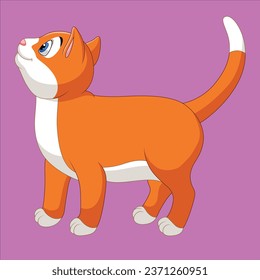Smiling cat cartoon isolated character design illustration