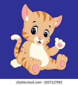 Smiling cat cartoon vector design. Cute cat cartoon