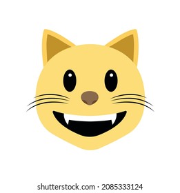 Smiling Cat Emoji Happy Vector Illustration Stock Vector (Royalty Free ...