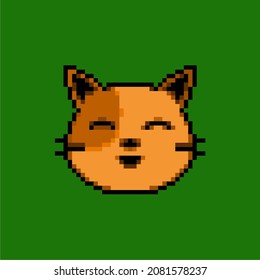 smiling cat face illustration, vector file eps 10