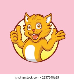 Smiling cat logo giving thumbs up