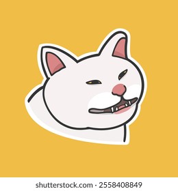 Smiling Cat Meme Sticker T-shirt Vector Cute Illustration