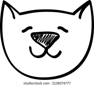 Smiling cat portrait. Cute happy animal face