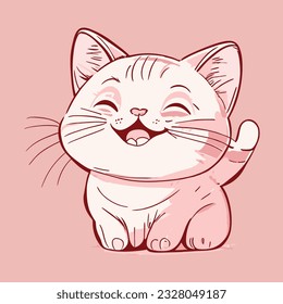 Smiling cat vector illustration for children, nice animal, eps 10;Cute smiling cat vector illustration for children, nice animal, eps 10