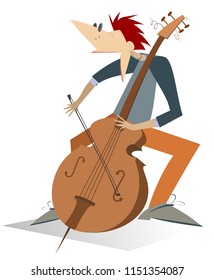 Smiling cellist isolated on white illustration. Smiling cellist is playing music illustration vector
