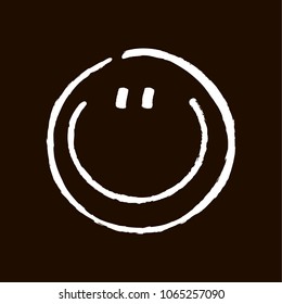 Smiling chalk-drawn smile.Vector illustration
