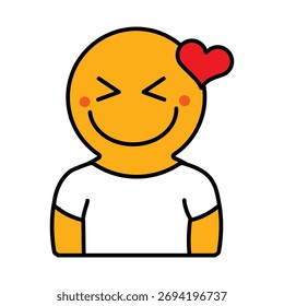 Smiling character with a heart expression