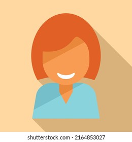 Vector plano de icono de carácter sonriente. Persona feliz. Amigo de la sonrisa