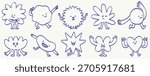 Smiling character and mascots illustrations. Abstract funny cartoon stickers and line icons. Vector logo design elements and emoji emblems for web and ui advertising, branding, posters and banners.