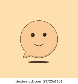 Smiling chat bubble character illustration brings joy with its warm smile