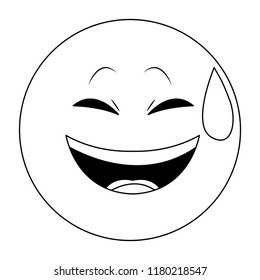 Smiling Chat Emoticon Black White Stock Vector (Royalty Free ...