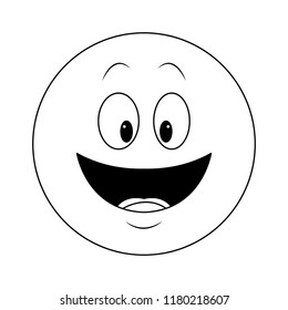 Smiling Chat Emoticon Black White Stock Vector (Royalty Free ...