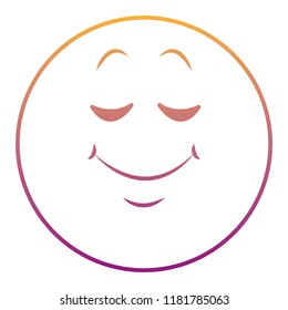 Smiling chat emoticon rainbow lines