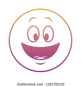 Smiling chat emoticon rainbow lines
