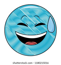 Smiling chat emoticon scribble