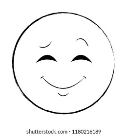Smiling chat emoticon sketch