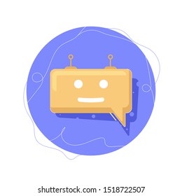 Smiling Chatbot Flat icon Illustration