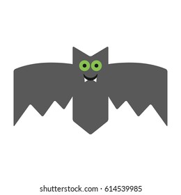 Smiling, cheerful bat. Emotional vampire, the character for Halloween. Vector illustration