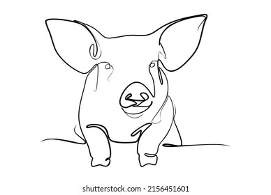 El alegre y sonriente cerdo de granja.