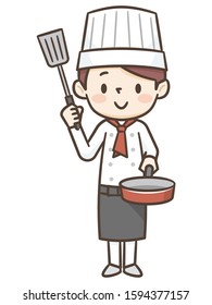 Smiling chef. Isolated over white background. Gourmet.