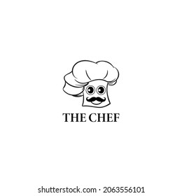 Smiling Chef Logo applied for the restaurant business. retro chef beard hat cartoon playful logo vector icon illustration
