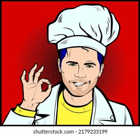 Smiling chef showing ok sign