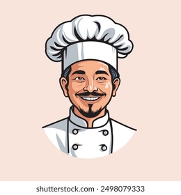 Smiling Chef in White Uniform