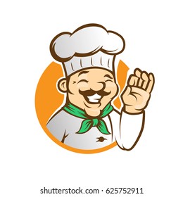 Smiling Chief Cook  Vector Logo Mark