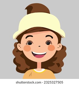 Diseño de vectores de avatar infantil sonriente