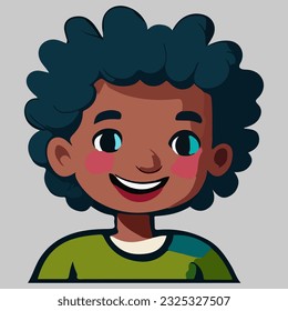 Diseño de vectores de avatar infantil sonriente