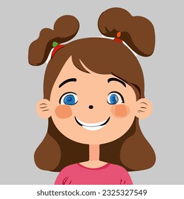 Diseño de vectores de avatar infantil sonriente
