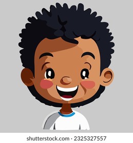 Diseño de vectores de avatar infantil sonriente